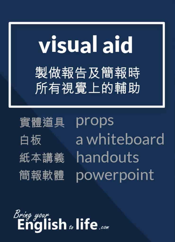 簡報英文:做簡報時常見的視覺輔助工具 visual aid