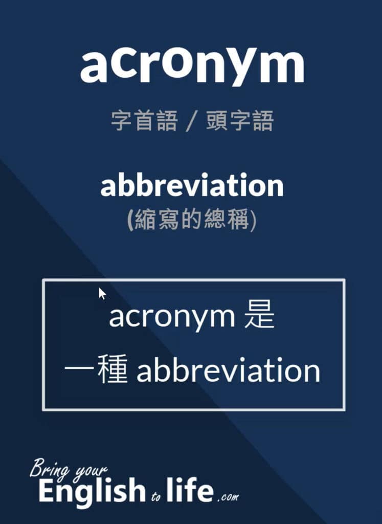 abbreviation中文是縮寫的總稱