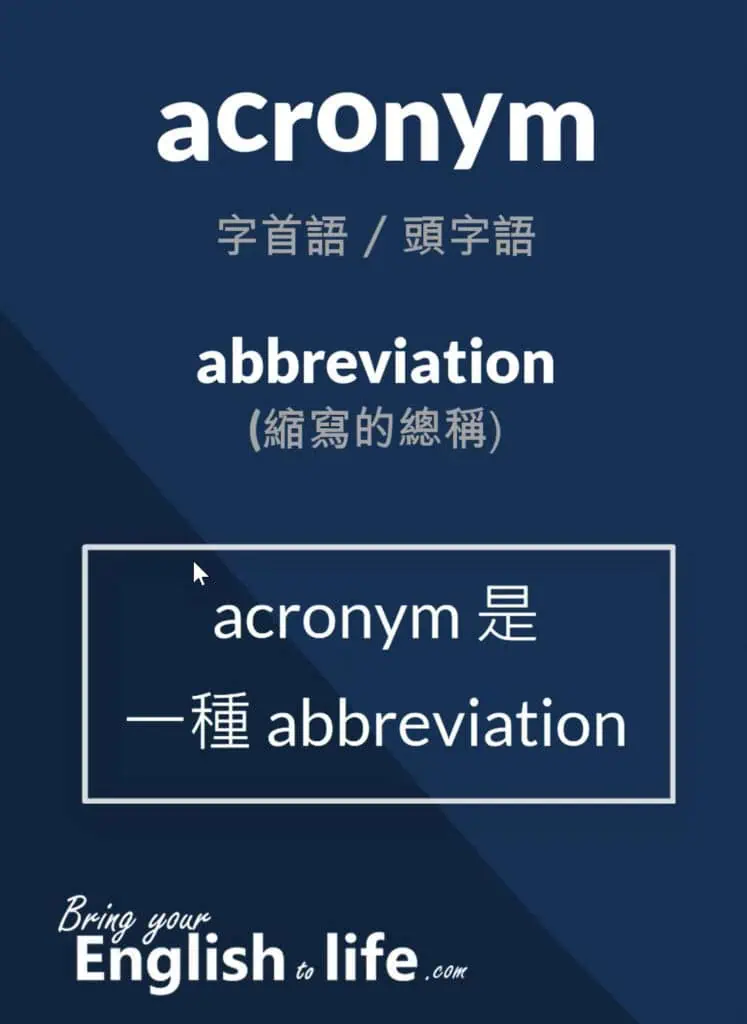 abbreviation中文是縮寫的總稱