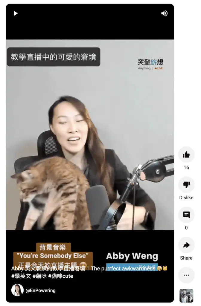 

Abby 英文教練的教學直播窘境