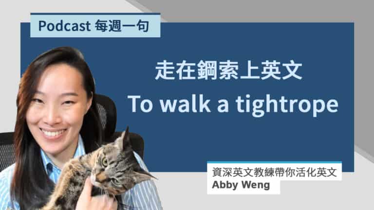 To walk a tightrope 走在鋼索上英文